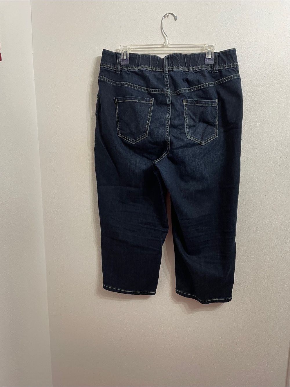EUC Lane Bryant Tighter Tummy Technology Dark Wash Cropped Denim Capri Jeans 16 - Picture 3 of 9